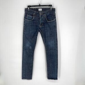 Hudson Men's Blake Slim Straight Selvage Jeans Button Fly Size 29 Blue Stretch